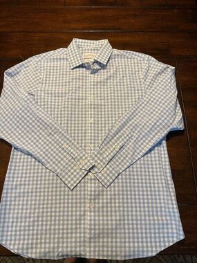 Mizzen+Main Light Blue Gingham Dress Shirt